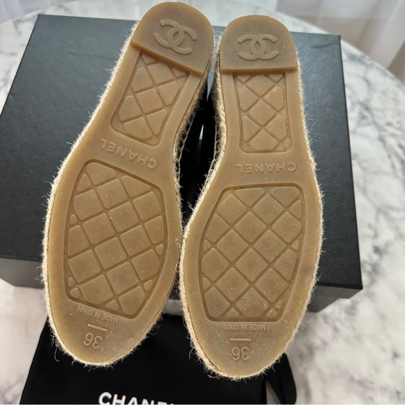 Chanel Espadrilles  Black Leather 36 - Picture 3 of 4